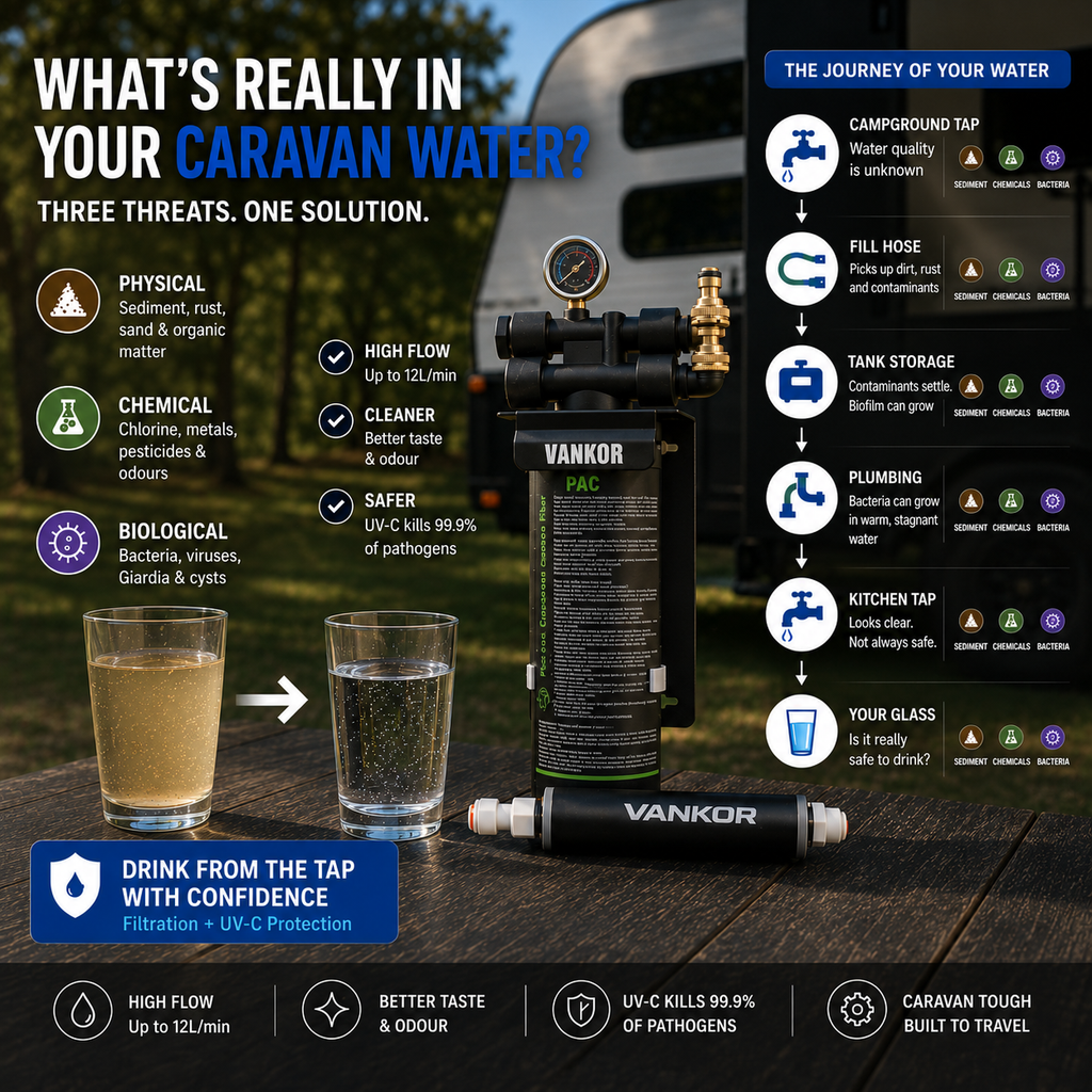 Caravan water filtration and UV-C sterilisation — is your caravan water safe to drink?