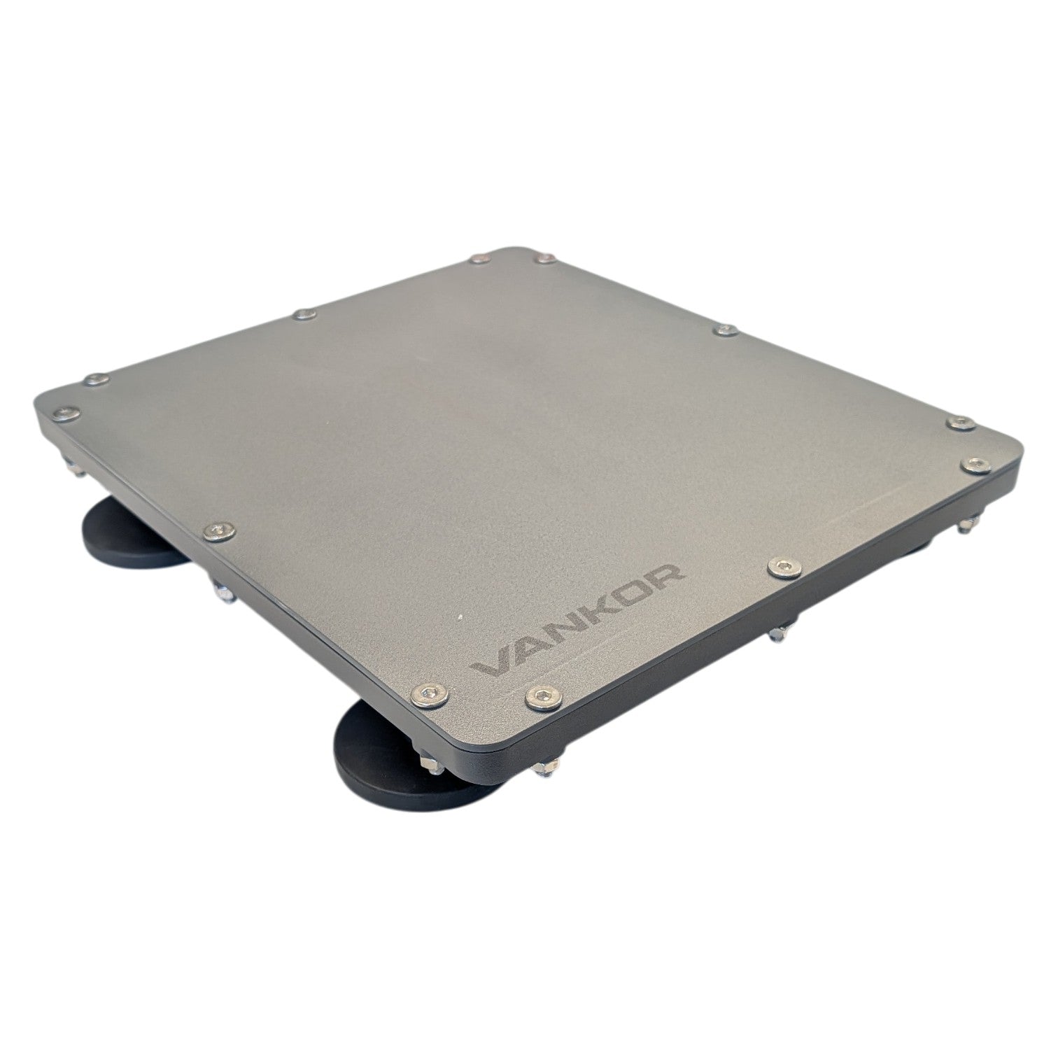 Starlink Mini Roof Rack Mount — cast aluminium frame with VANKOR branding, top view