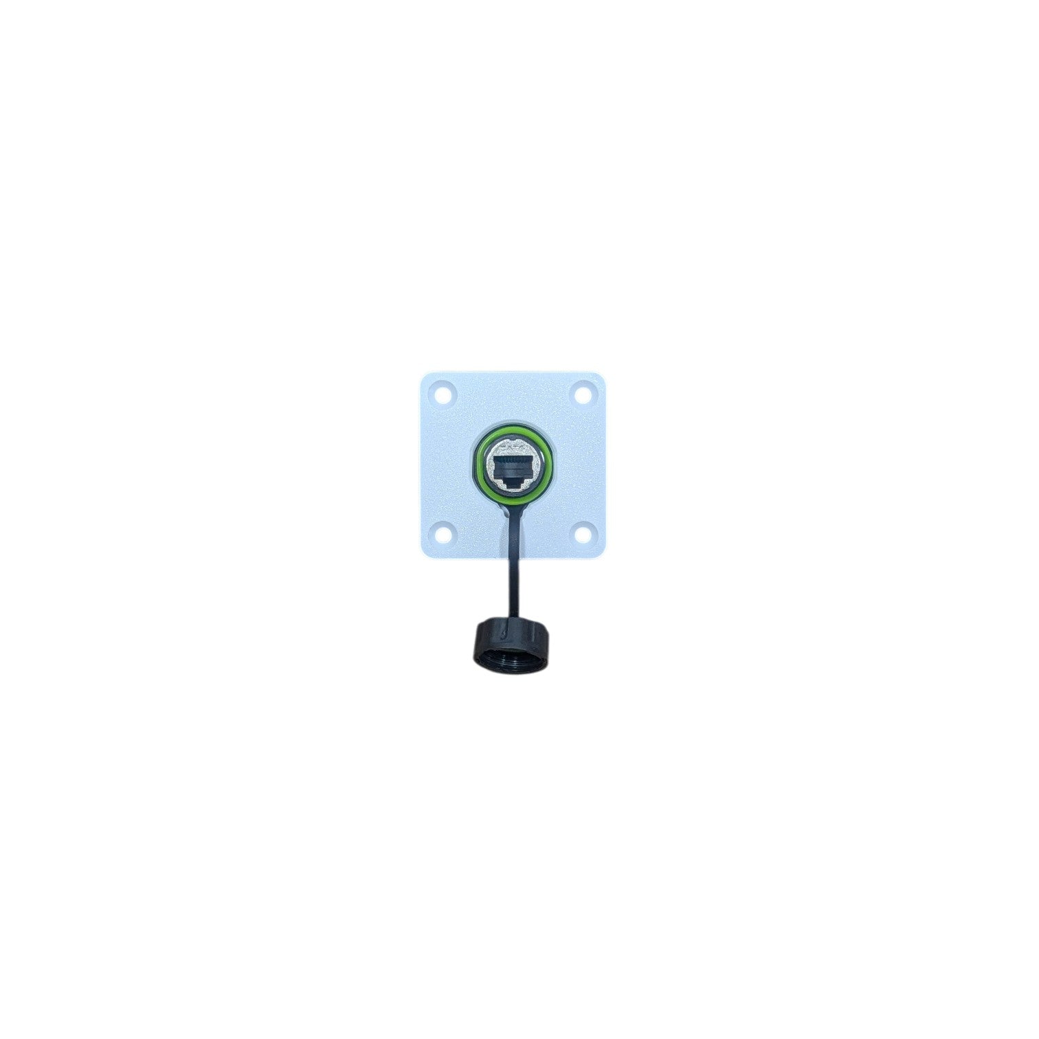 Starlink RJ45 Waterproof Passthrough Mounting Plate — white variant front view
