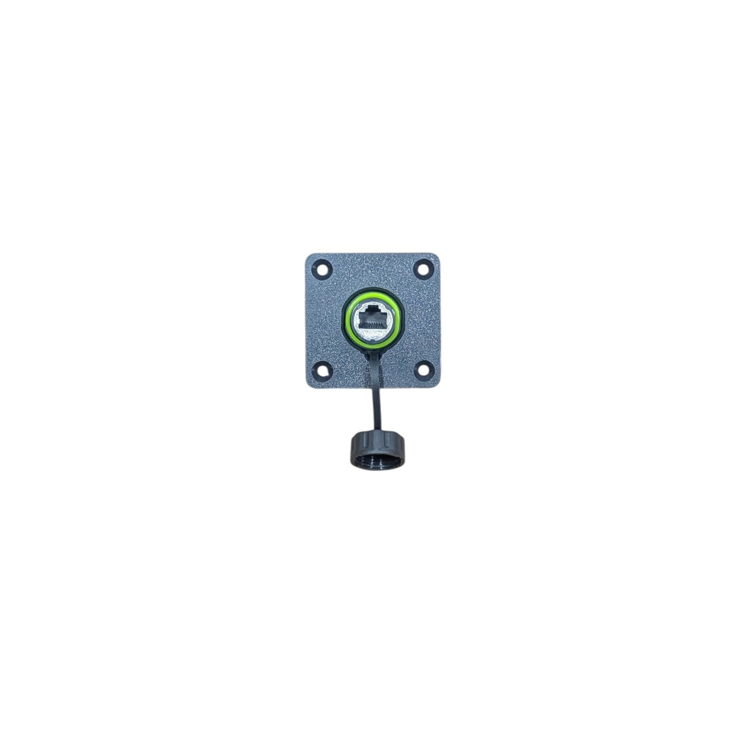 Starlink RJ45 Waterproof Passthrough Mounting Plate — Black variant front view