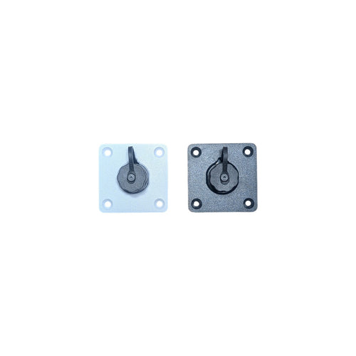 Starlink Waterproof Passthrough Mounting Plate — white and black variants front view