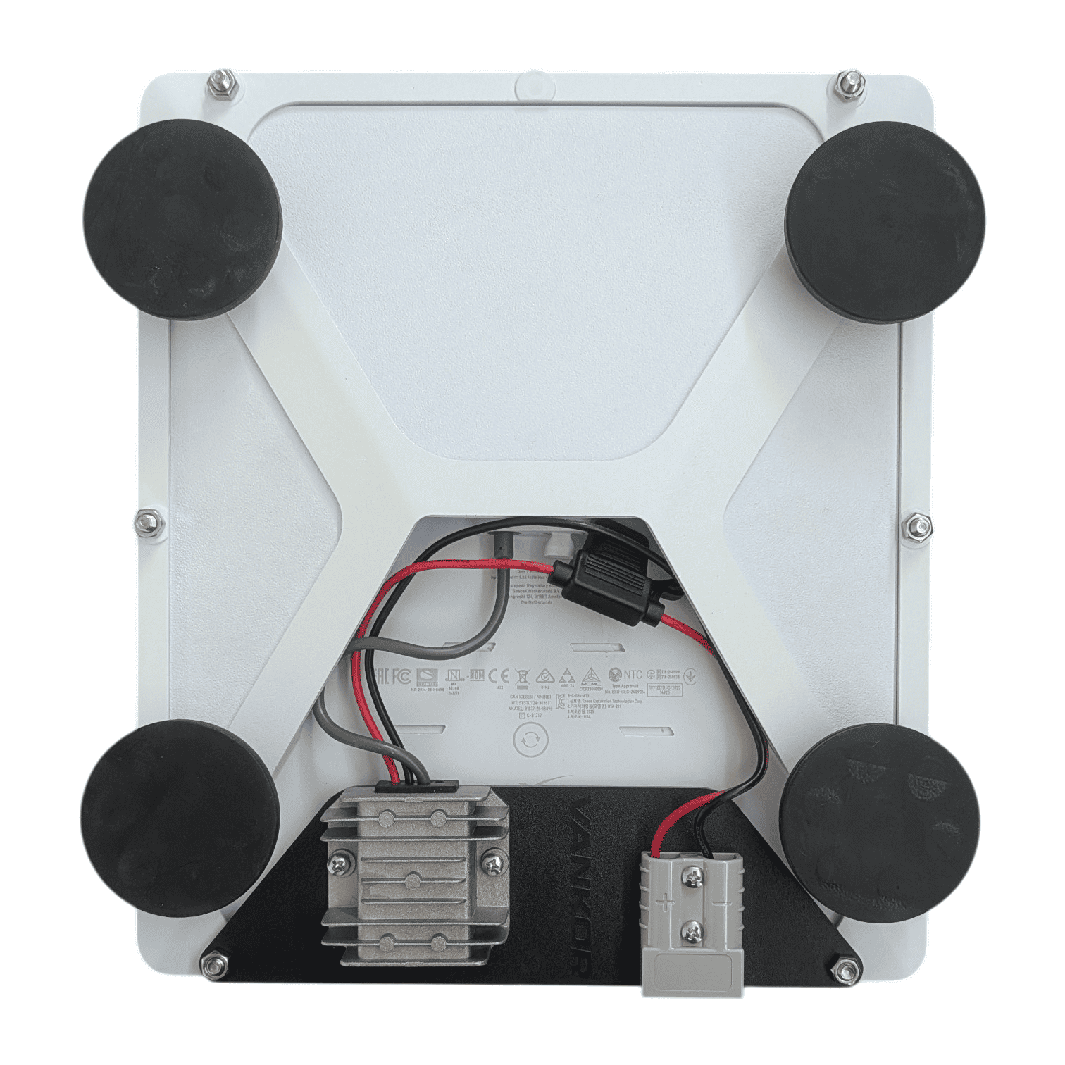 VANKOR white magnetic Starlink Mini mount — low-profile aluminium base