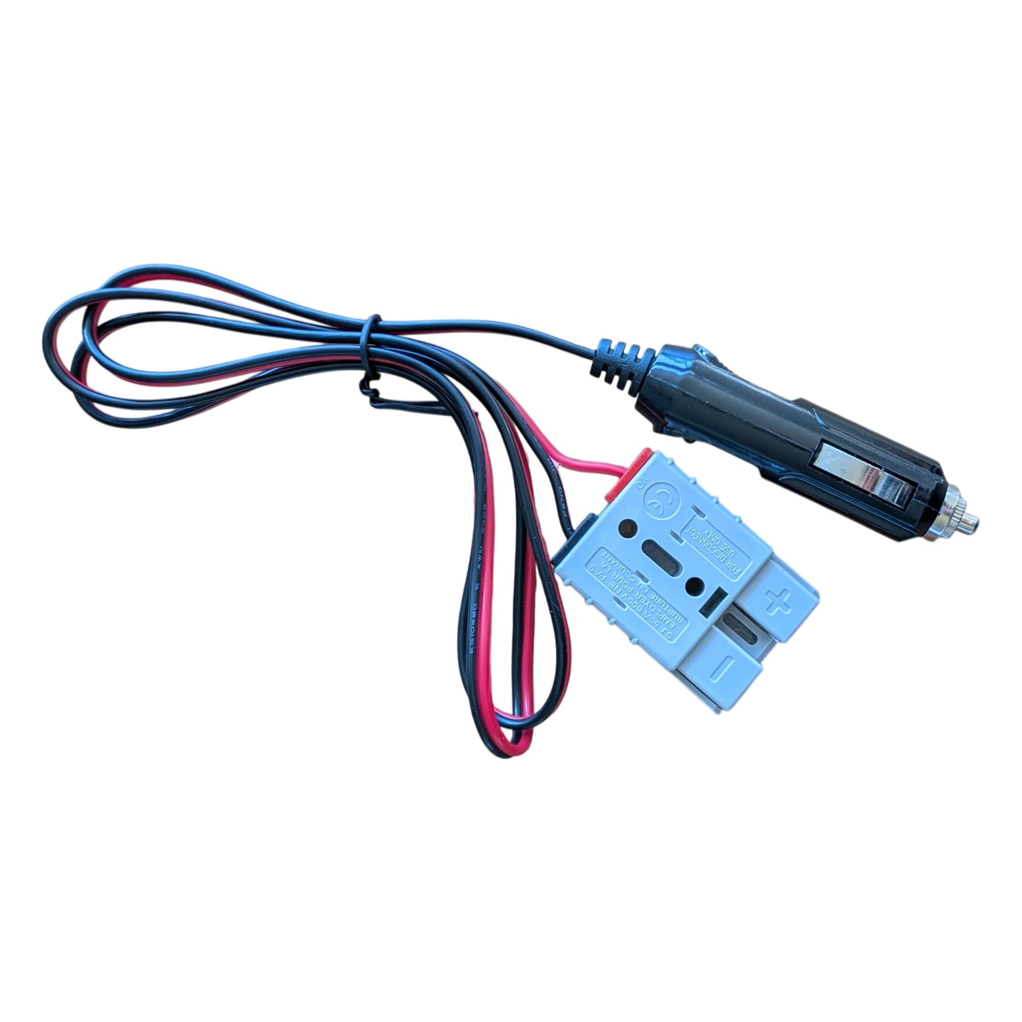 Fused cigarette lighter plug and Anderson SB50 connector on 12V adapter cable