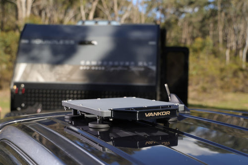 Starlink unit mounted on car roof