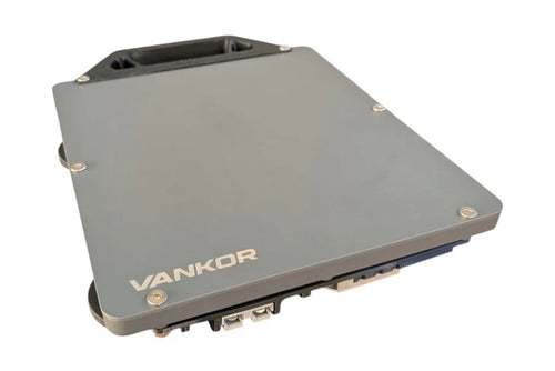 VANKOR grey magnetic Starlink Mini roof mount with 12/24V booster fitted underneath