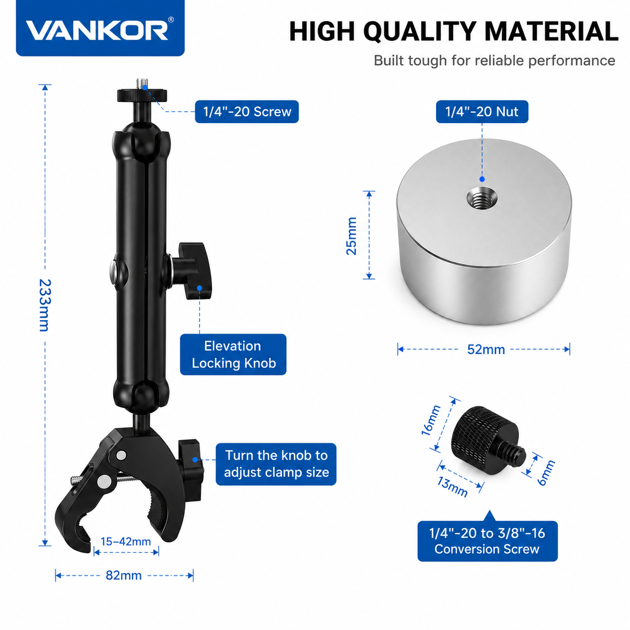 VANKOR Starlink Mini pole mount clamp fitted to a pole